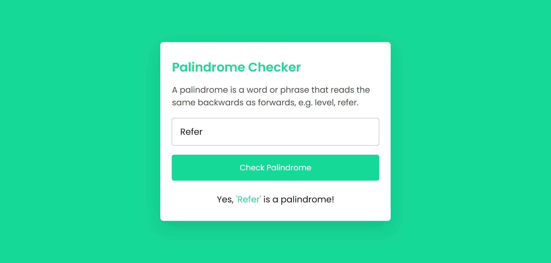 Palindrom Kelime Denetleyici