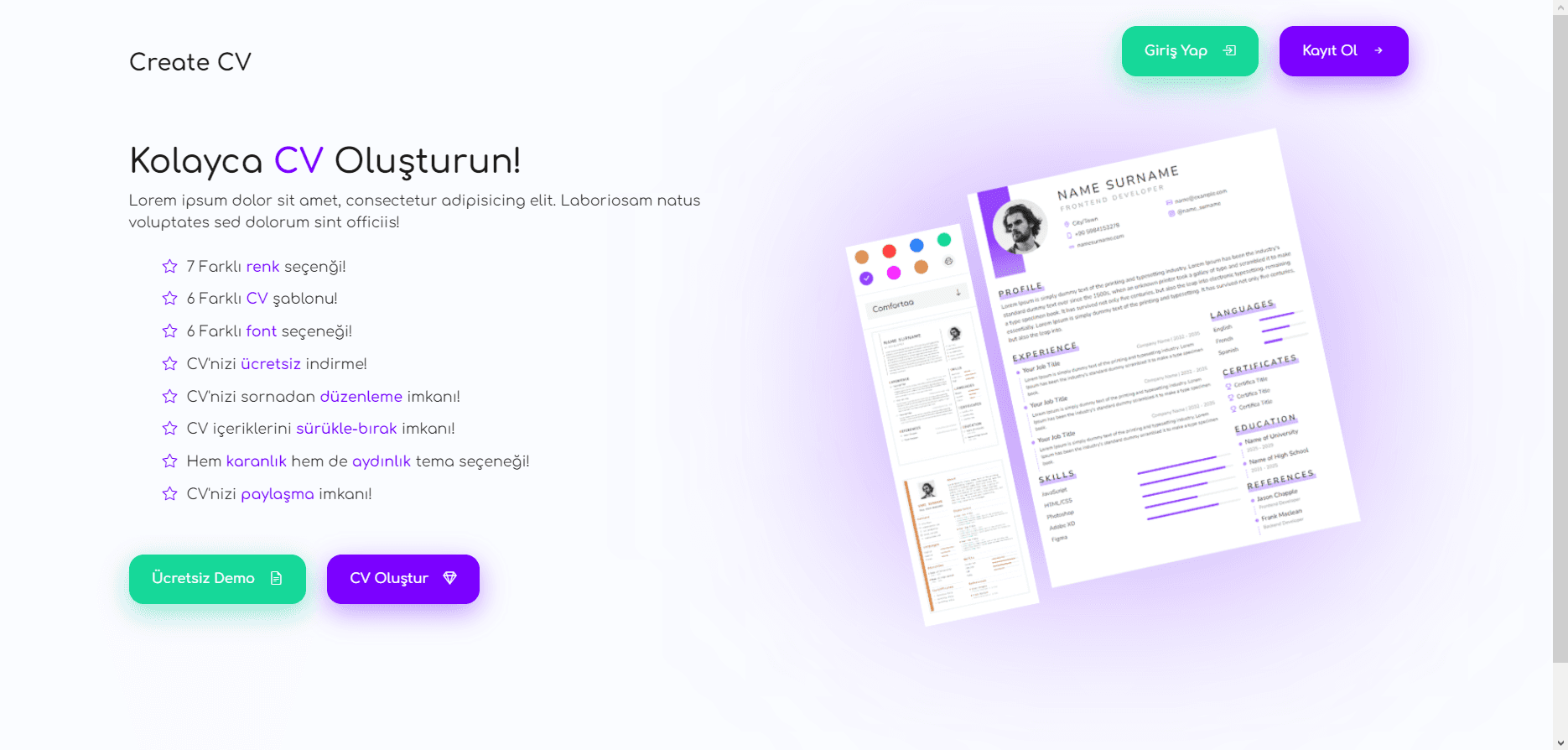 CV Oluşturma ve Özelleştirme